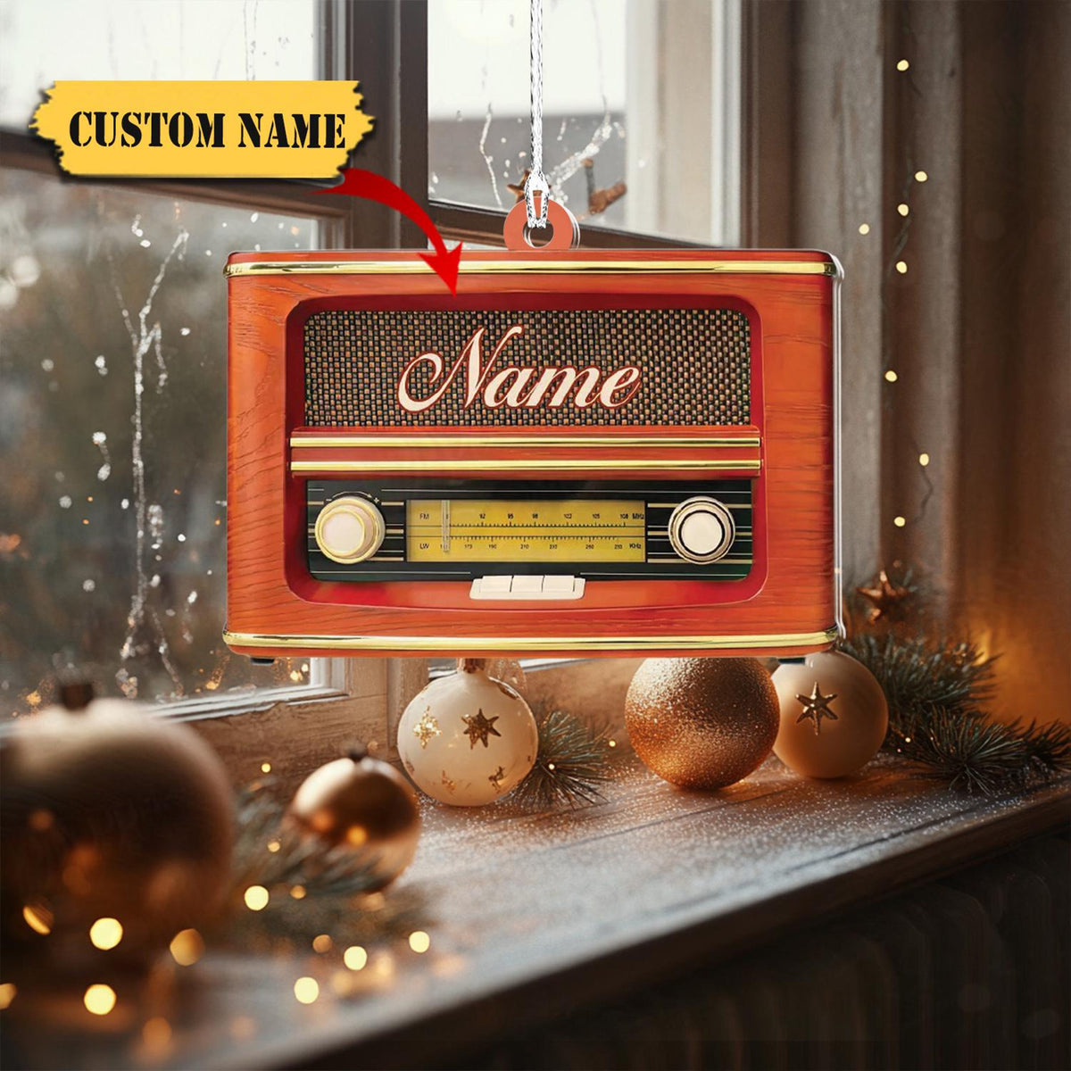 Radio Christmas Ornament, Love Radio Tree Hanging Xmas Ornament Decor, Radio Ornament Hanging Tree, Radio Lovers Ornament
