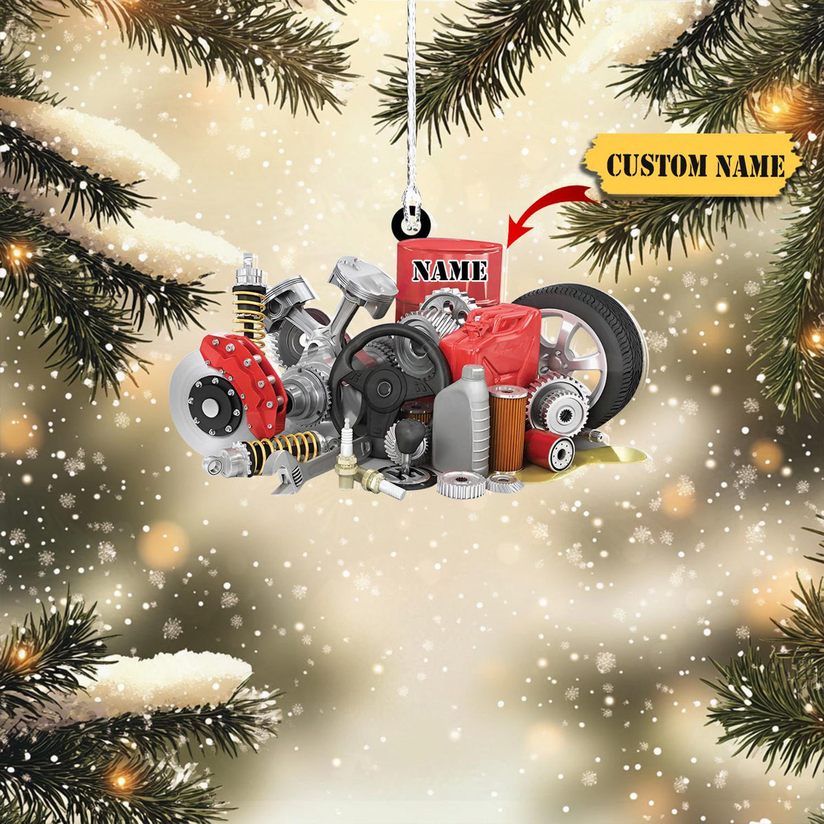 Mechanic Custom Shaped Acrylic Christmas Ornament, Christmas Gift For Mechanic, Dad Mechanic Ornaments, Gift For Dad