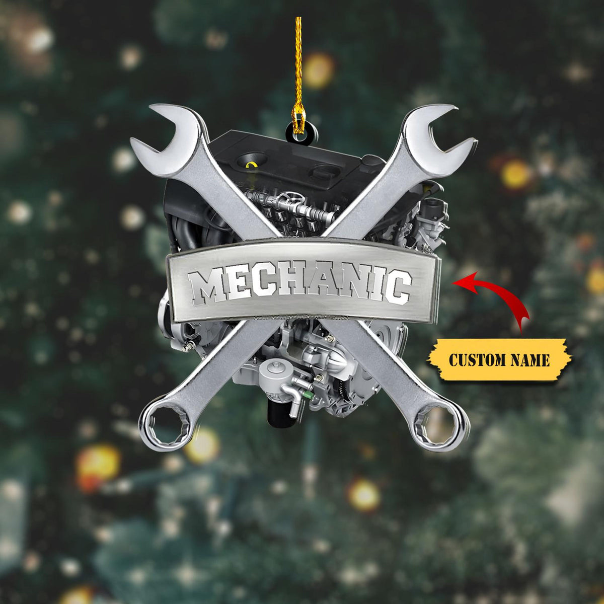 Mechanic Custom Shaped Acrylic Christmas Ornament, Christmas Gift For Mechanic, Dad Mechanic Ornaments, Gift For Dad