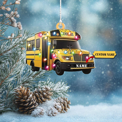 Personalized Tractor Christmas Ornament Tractor Flat Ornament Custom Name, School Bus Flat , Bus Driver Christmas Gift, Christmas 2024
