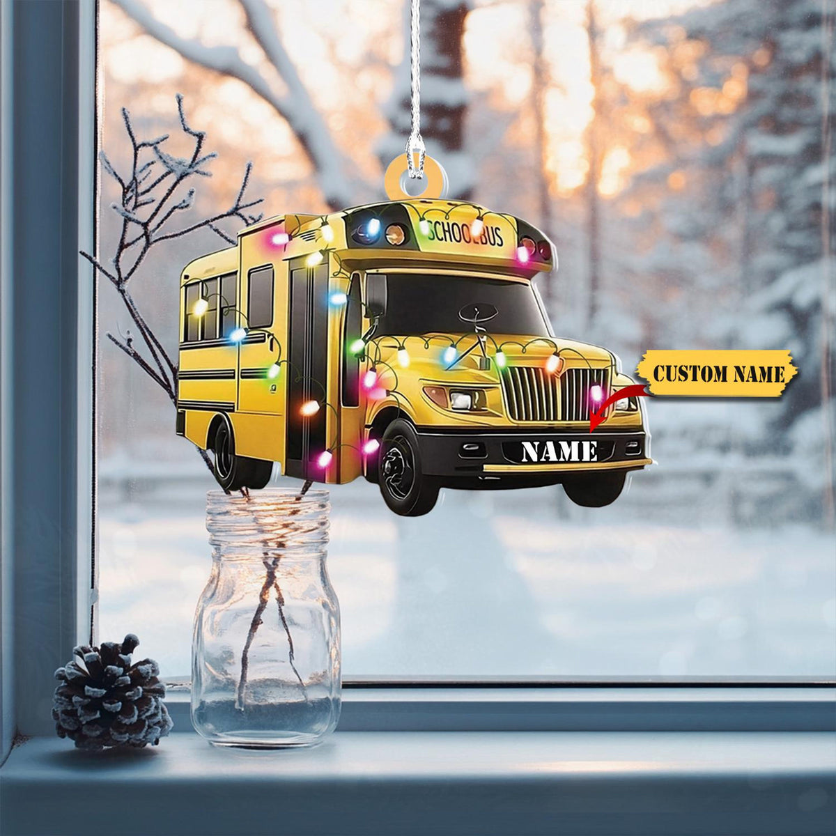 Personalized Tractor Christmas Ornament Tractor Flat Ornament Custom Name, School Bus Flat , Bus Driver Christmas Gift, Christmas 2024