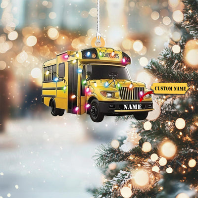 Personalized Tractor Christmas Ornament Tractor Flat Ornament Custom Name, School Bus Flat , Bus Driver Christmas Gift, Christmas 2024