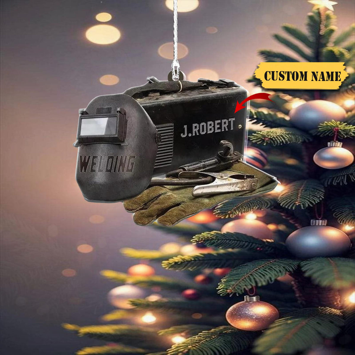 Personalized Welder Christmas Ornament 2D 2024 Welder Keepsake Welder Lovers Orn, Welder Christmas Decor, Custom Name Gift For Dad Welder,
