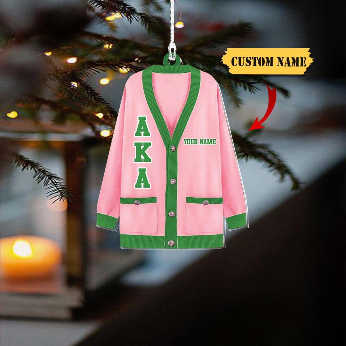 Alpha Kappa Alpha Christmas Ornaments 2D, Aka Custom Shaped Ornament, Personalized Holiday Decor , Perfect Gift For Sisters And Alumni.