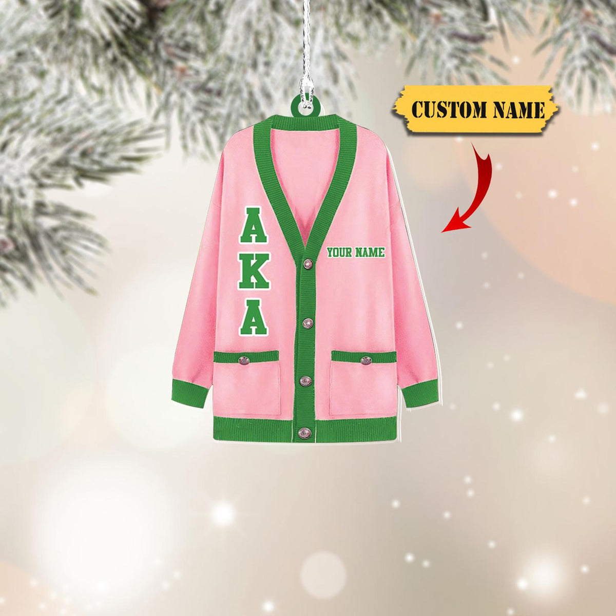 Alpha Kappa Alpha Christmas Ornaments 2D, Aka Custom Shaped Ornament, Personalized Holiday Decor , Perfect Gift For Sisters And Alumni.