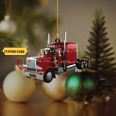 Personalized Truck Christmas Ornament, Truck Acrylic Christmas Ornament, Flat Acrylic Ornament For Dad, Truck Ornament Christmas