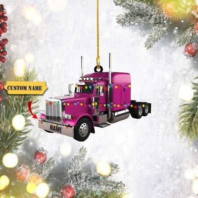 Personalized Truck Christmas Ornament, Truck Acrylic Christmas Ornament, Flat Acrylic Ornament For Dad, Truck Ornament Christmas