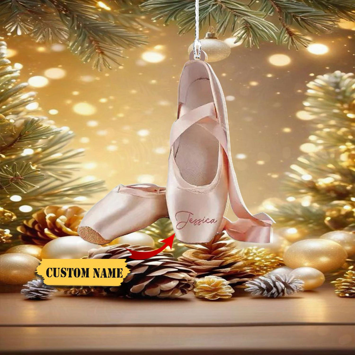 Ballet Shoes Ornament, Ballerina Christmas Hanging Ornament Gift, Dancer Gift, Ballet Ornament, Ballet-Dancer Gift, Gift For Girl Friend
