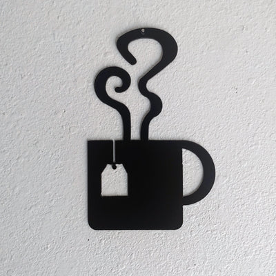 Tea Cup Mug Steaming Wall Art Metal Wall Decoration Kitchen Decoration