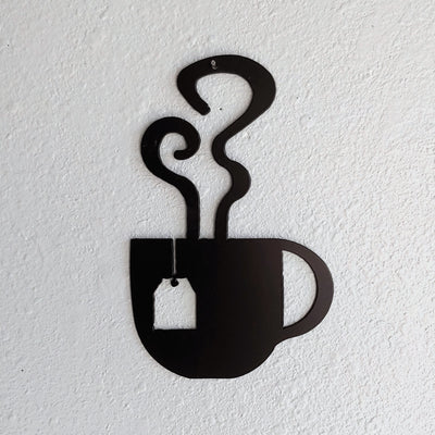 Tea Cup Mug Steaming Wall Art Metal Wall Decoration Kitchen Decoration