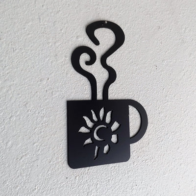 Coffee Sunflower Sunshine Mug Wall Art Metal Wall Decoration Kitchen Decor Coffee Bar