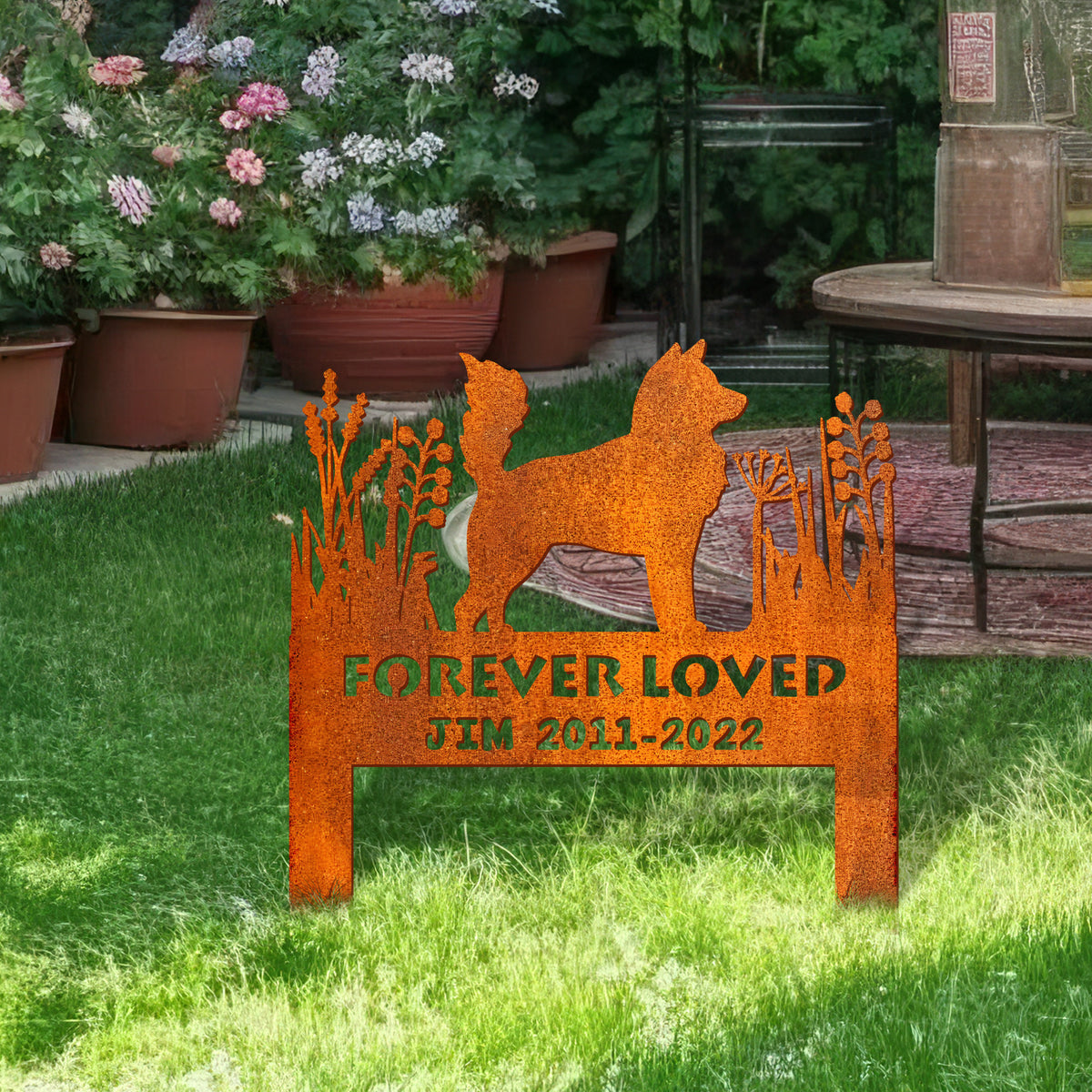 Husky Memorial Stake Sign Personalized, Pet Grave Markers Sign, Custom Sign With Stake, Pet Loss Gift, Sympathy Sign, Remembrance Stake, Corten Sign