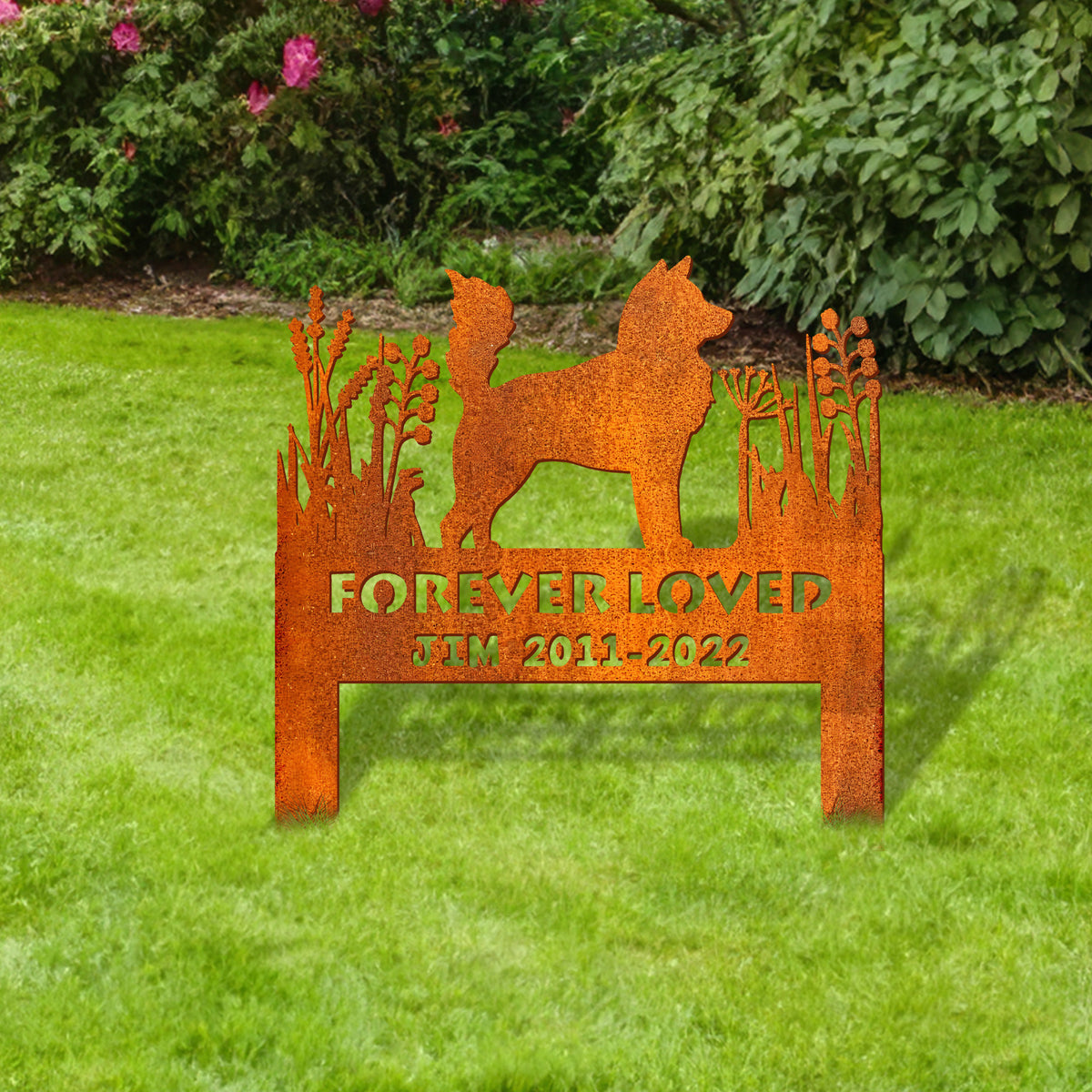 Husky Memorial Stake Sign Personalized, Pet Grave Markers Sign, Custom Sign With Stake, Pet Loss Gift, Sympathy Sign, Remembrance Stake, Corten Sign
