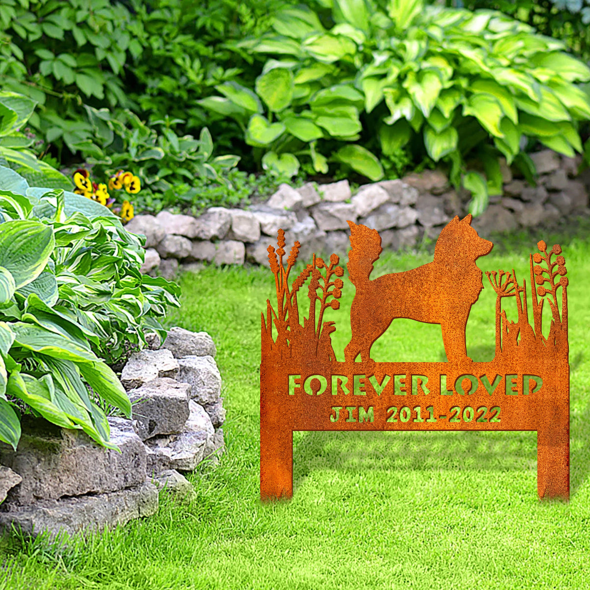 Husky Memorial Stake Sign Personalized, Pet Grave Markers Sign, Custom Sign With Stake, Pet Loss Gift, Sympathy Sign, Remembrance Stake, Corten Sign