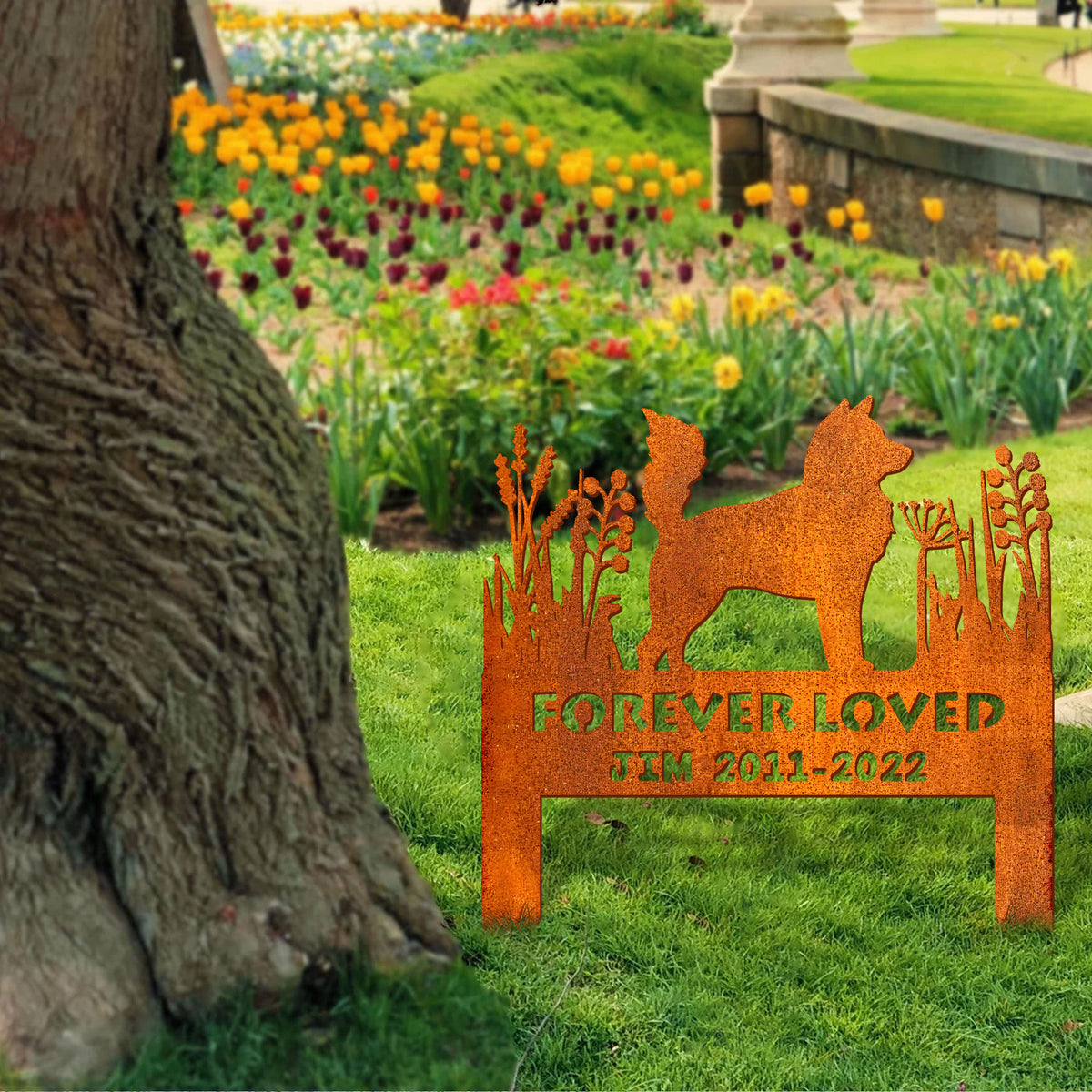 Husky Memorial Stake Sign Personalized, Pet Grave Markers Sign, Custom Sign With Stake, Pet Loss Gift, Sympathy Sign, Remembrance Stake, Corten Sign