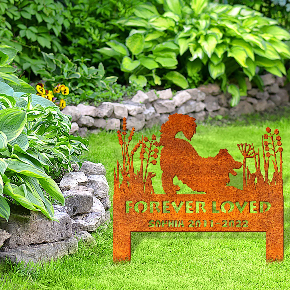 Border Collie Memorial Stake Sign Personalized, Pet Grave Markers Sign, Sign With Stake, Pet Loss Gift, Sympathy Sign, Remembrance Stake