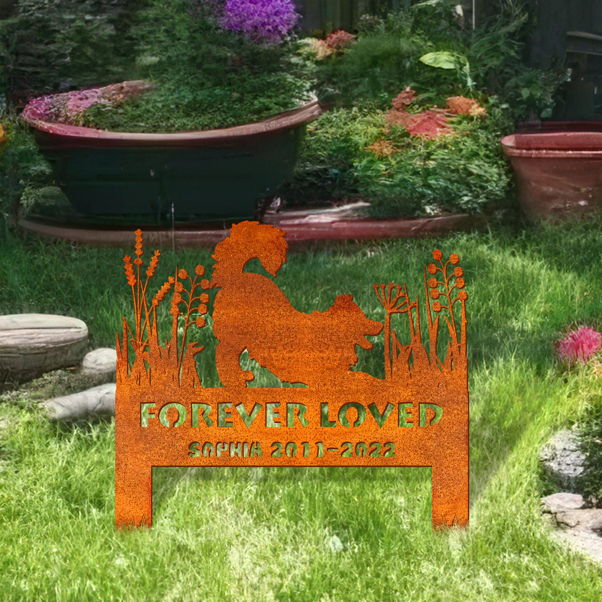 Border Collie Memorial Stake Sign Personalized, Pet Grave Markers Sign, Sign With Stake, Pet Loss Gift, Sympathy Sign, Remembrance Stake