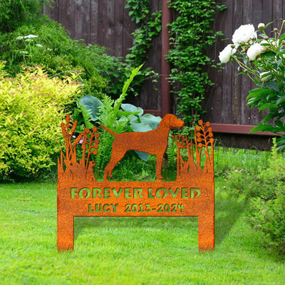 Vizsla Corten Memorial Stake Sign Personalized, Pet Grave Markers Sign, Vizsla Sign With Stake, Pet Loss Gift, Sympathy Sign, Remembrance Stake