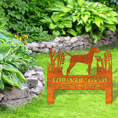 Vizsla Corten Memorial Stake Sign Personalized, Pet Grave Markers Sign, Vizsla Sign With Stake, Pet Loss Gift, Sympathy Sign, Remembrance Stake