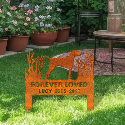 Vizsla Corten Memorial Stake Sign Personalized, Pet Grave Markers Sign, Vizsla Sign With Stake, Pet Loss Gift, Sympathy Sign, Remembrance Stake