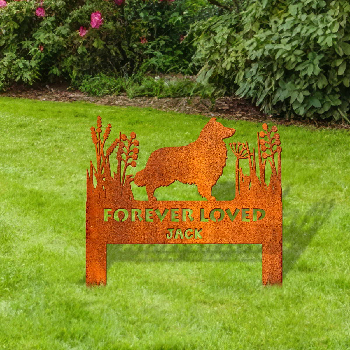 Shetland Sheepdog Memorial Stake Sign Personalized, Pet Grave Markers Sign, Pet Loss Gift, Sympathy Sign, Remembrance Stake