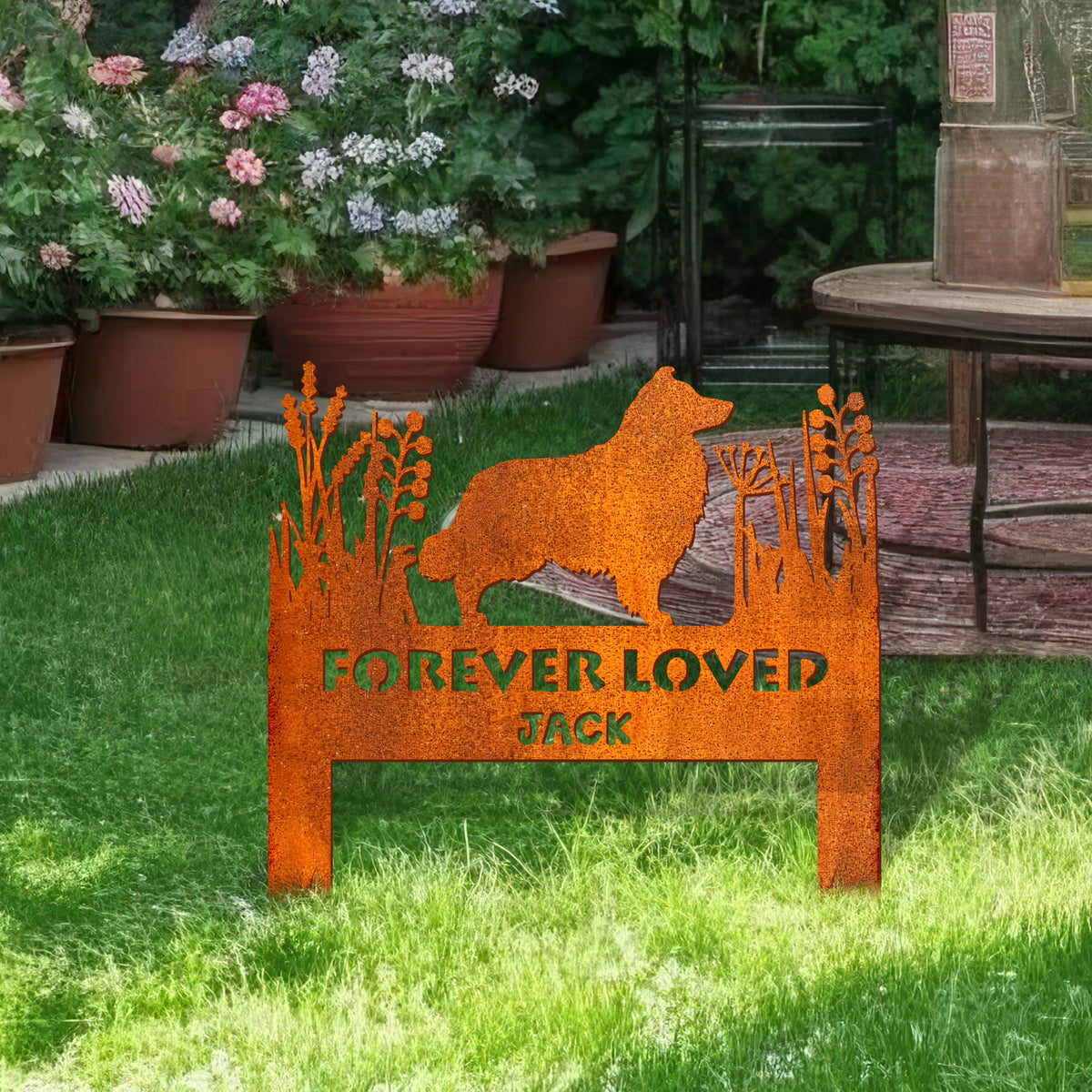 Shetland Sheepdog Memorial Stake Sign Personalized, Pet Grave Markers Sign, Pet Loss Gift, Sympathy Sign, Remembrance Stake