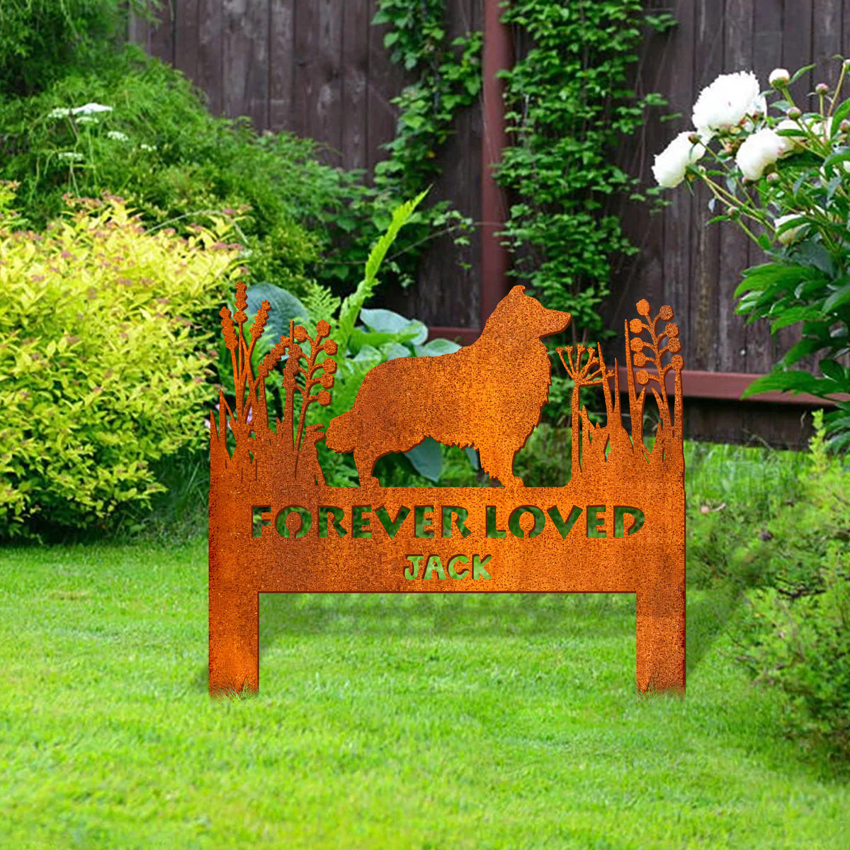 Shetland Sheepdog Memorial Stake Sign Personalized, Pet Grave Markers Sign, Pet Loss Gift, Sympathy Sign, Remembrance Stake