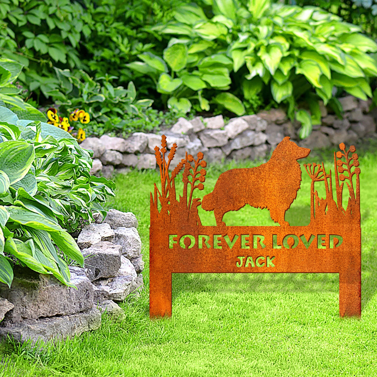 Shetland Sheepdog Memorial Stake Sign Personalized, Pet Grave Markers Sign, Pet Loss Gift, Sympathy Sign, Remembrance Stake