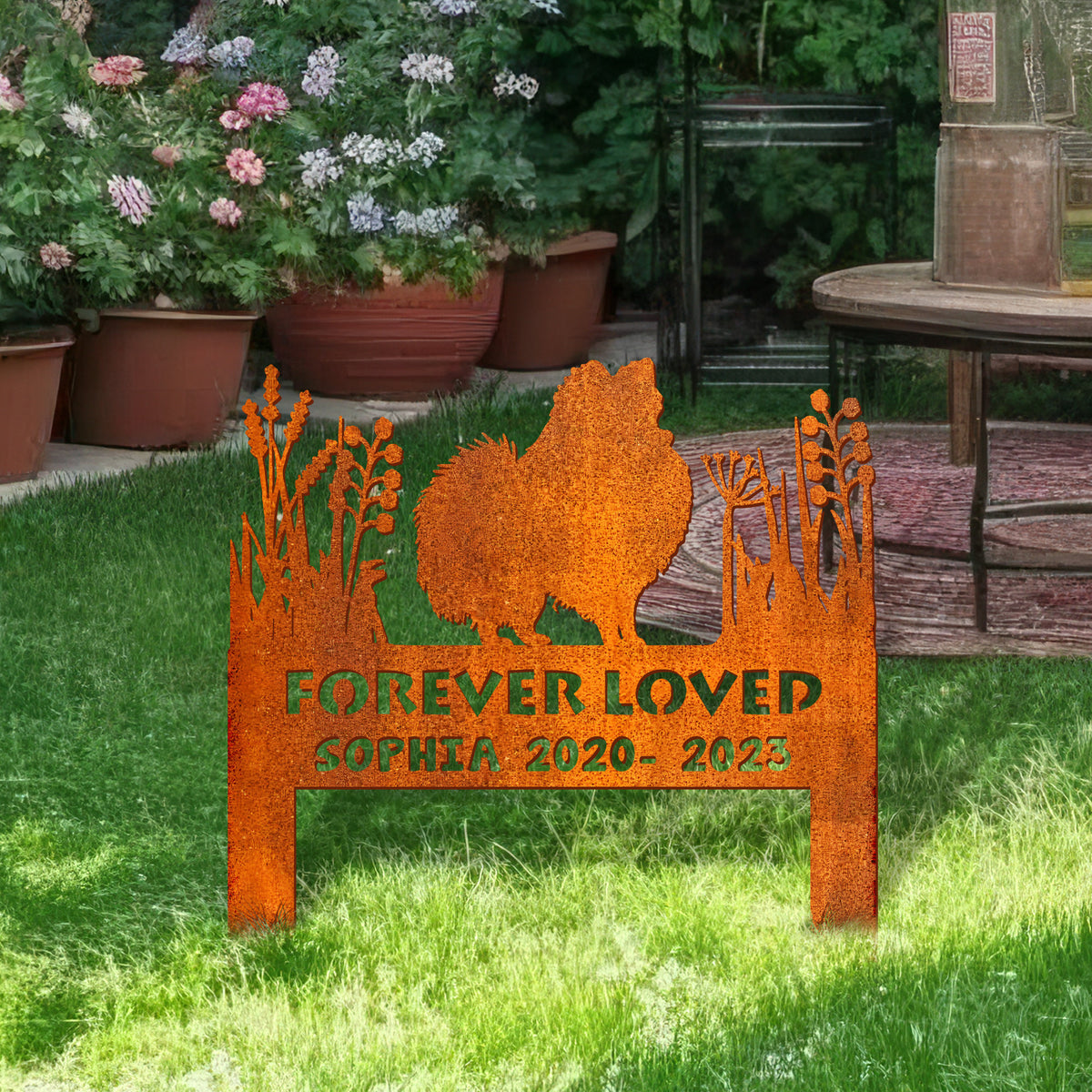 Pomeranian Memorial Stake Sign Personalized, Pet Grave Markers Sign, Custom Sign With Stake, Pet Loss Gift, Sympathy Sign, Remembrance Stake