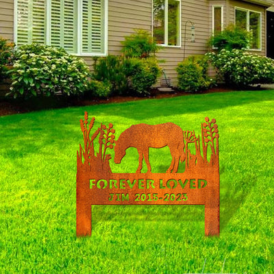Horse Memorial Stake Sign Personalized, Pet Grave Markers Sign, Horse Sign With Stake, Pet Loss Gift, Sympathy Sign, Remembrance Stake