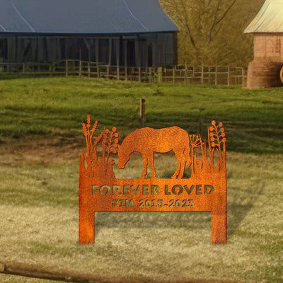 Horse Memorial Stake Sign Personalized, Pet Grave Markers Sign, Horse Sign With Stake, Pet Loss Gift, Sympathy Sign, Remembrance Stake