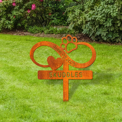 Custom Infinite Pet Memorial Stake Sign, Pet Grave Markers Sign, Sign With Stake, Pet Loss Gift, Sympathy Sign, Remembrance Stake, Garden Decor