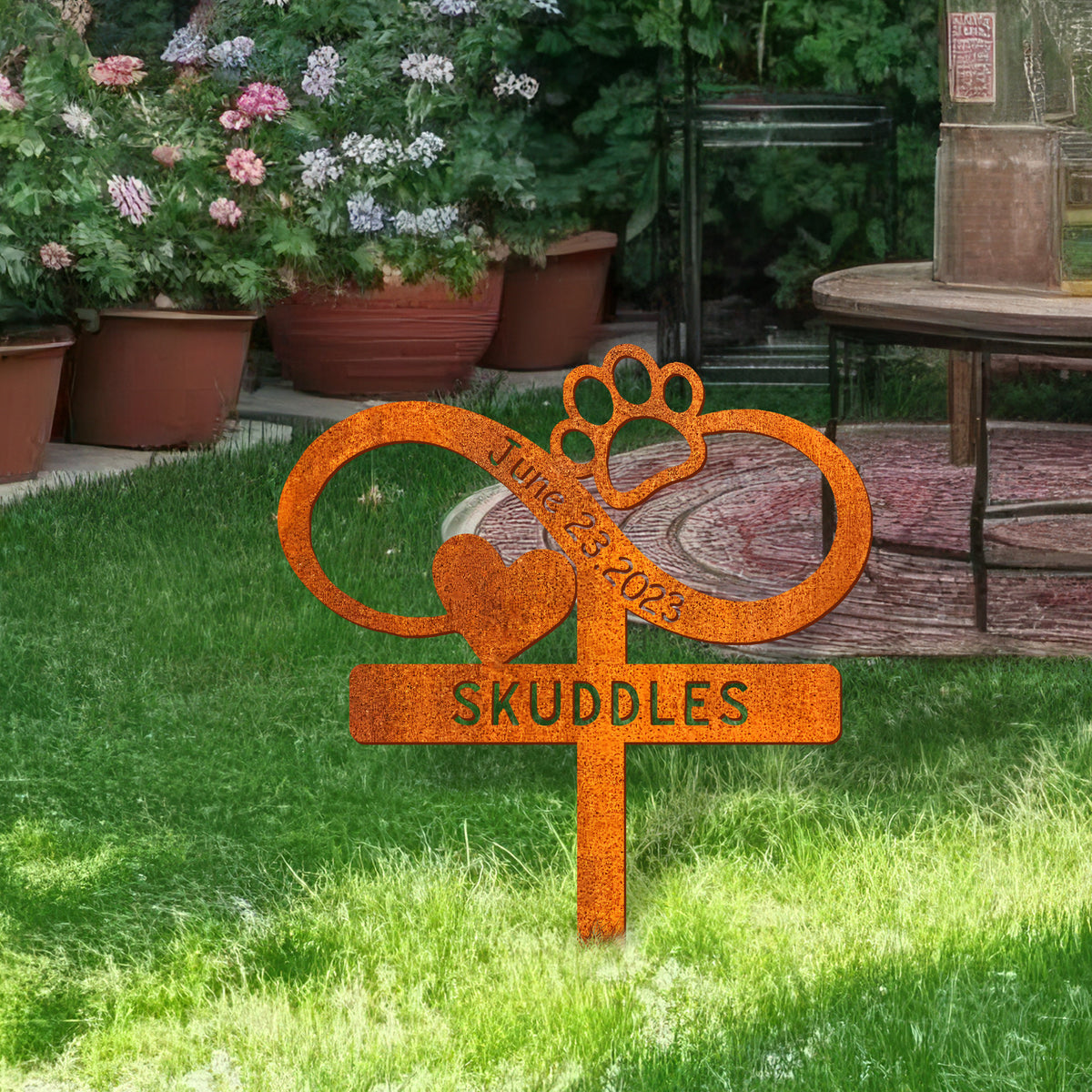 Custom Infinite Pet Memorial Stake Sign, Pet Grave Markers Sign, Sign With Stake, Pet Loss Gift, Sympathy Sign, Remembrance Stake, Garden Decor