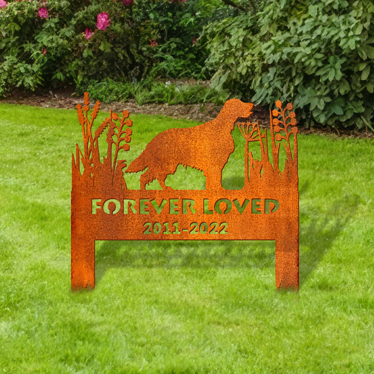 Irish Setter Corten Memorial Stake Sign Personalized, Pet Grave Markers Sign, Sign With Stake, Pet Loss Gift, Sympathy Sign, Remembrance Stake