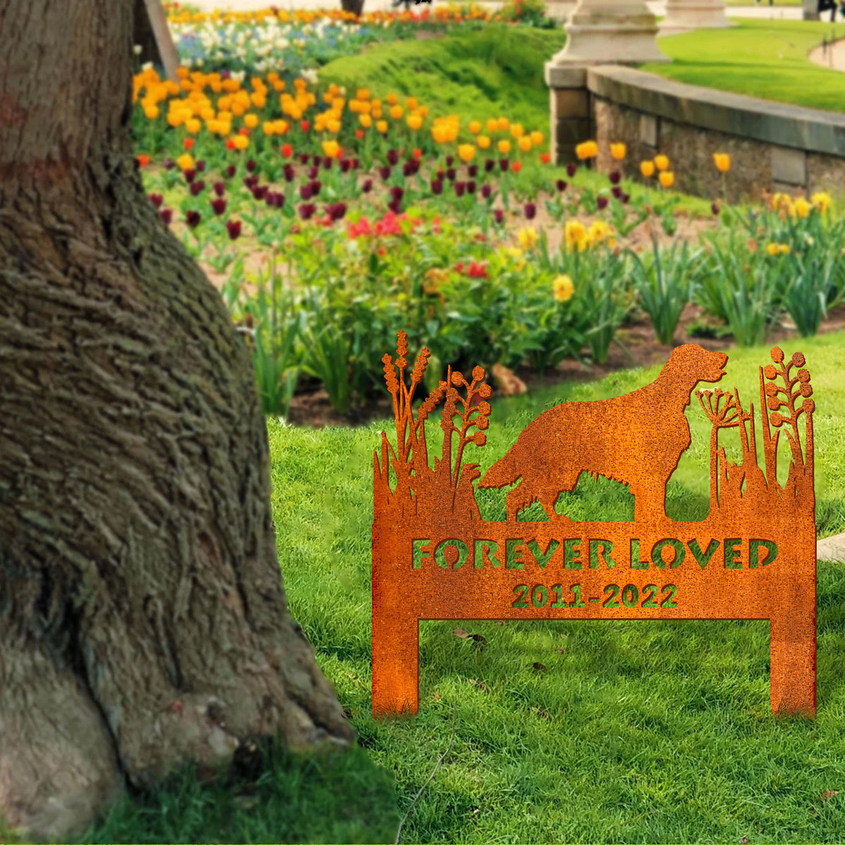Irish Setter Corten Memorial Stake Sign Personalized, Pet Grave Markers Sign, Sign With Stake, Pet Loss Gift, Sympathy Sign, Remembrance Stake