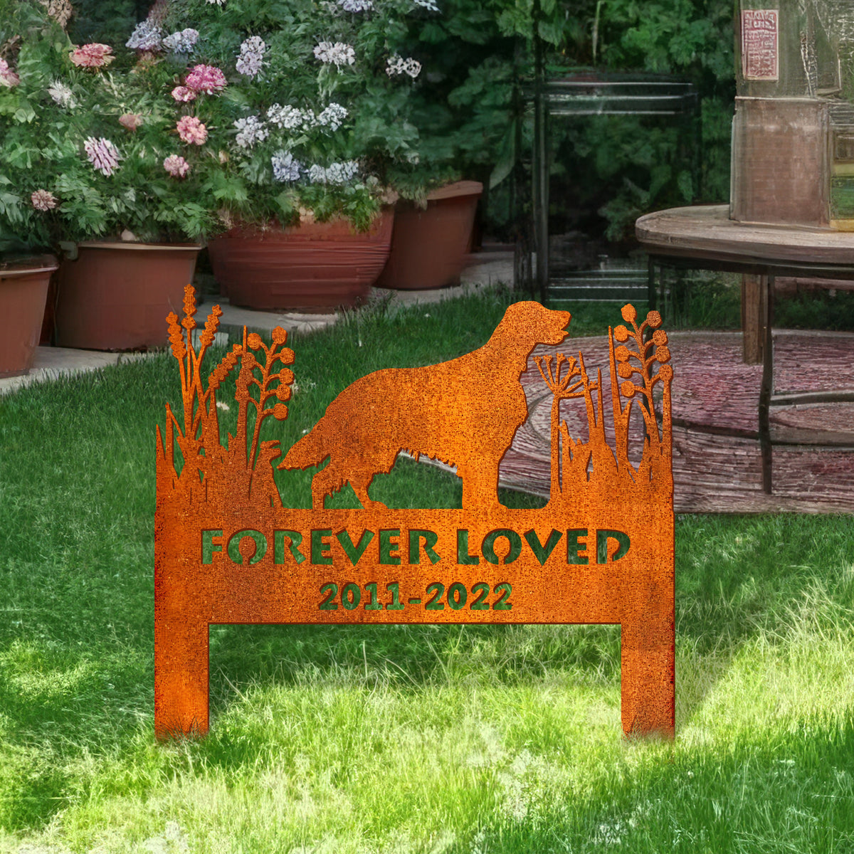 Irish Setter Corten Memorial Stake Sign Personalized, Pet Grave Markers Sign, Sign With Stake, Pet Loss Gift, Sympathy Sign, Remembrance Stake