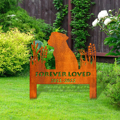 Pug Memorial Stake Corten Sign Personalized, Pet Grave Markers Sign, Pug Gift, Pug Sign With Stake, Pet Loss Gift, Sympathy Sign, Remembrance Stake