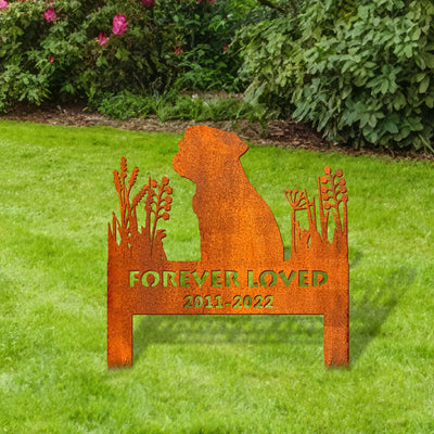Pug Memorial Stake Corten Sign Personalized, Pet Grave Markers Sign, Pug Gift, Pug Sign With Stake, Pet Loss Gift, Sympathy Sign, Remembrance Stake