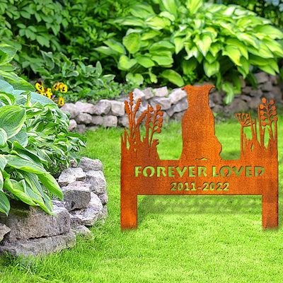 American Pit Bull Dog Memorial Stake Corten Sign Personalized, Pet Grave Markers Sign, Sign With Stake, Pet Loss Gift, Sympathy Sign, Remembrance Stake