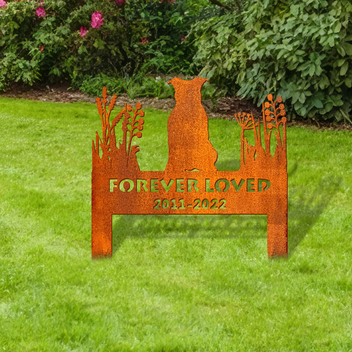 American Pit Bull Dog Memorial Stake Corten Sign Personalized, Pet Grave Markers Sign, Sign With Stake, Pet Loss Gift, Sympathy Sign, Remembrance Stake
