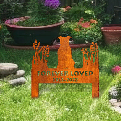 American Pit Bull Dog Memorial Stake Corten Sign Personalized, Pet Grave Markers Sign, Sign With Stake, Pet Loss Gift, Sympathy Sign, Remembrance Stake