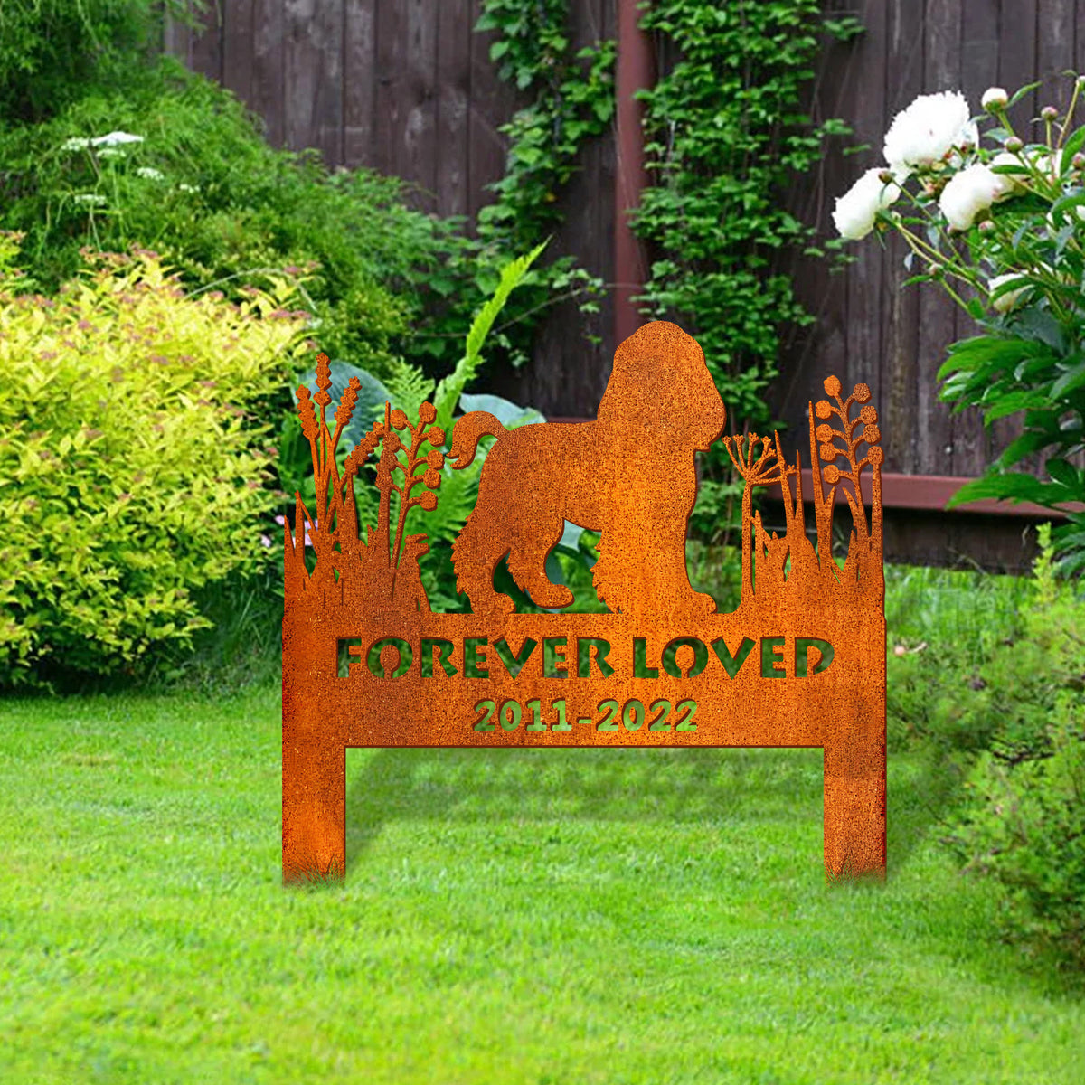 Cocker Spaniel Memorial Stake Corten Sign Personalized, Pet Grave Markers Sign, Custom Sign With Stake, Pet Loss Gift, Sympathy Remembrance Stake