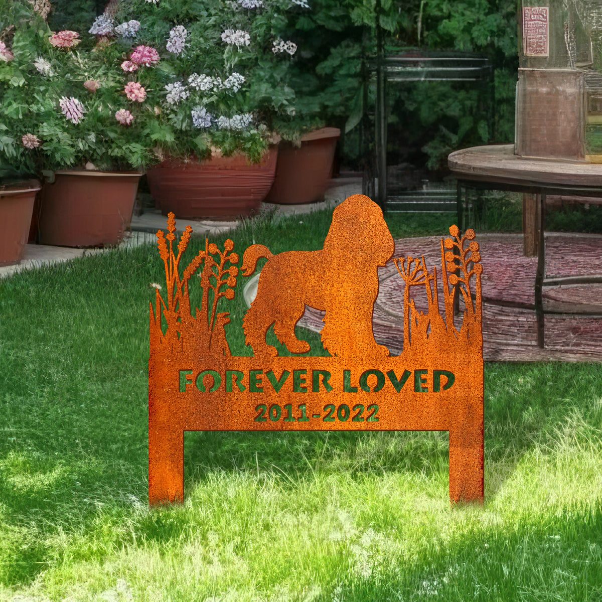 Cocker Spaniel Memorial Stake Corten Sign Personalized, Pet Grave Markers Sign, Custom Sign With Stake, Pet Loss Gift, Sympathy Remembrance Stake