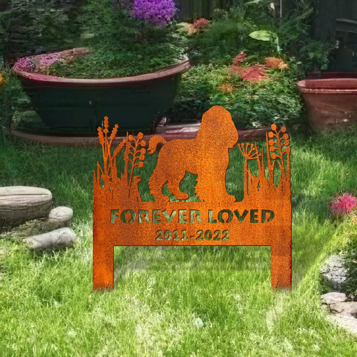 Cocker Spaniel Memorial Stake Corten Sign Personalized, Pet Grave Markers Sign, Custom Sign With Stake, Pet Loss Gift, Sympathy Remembrance Stake