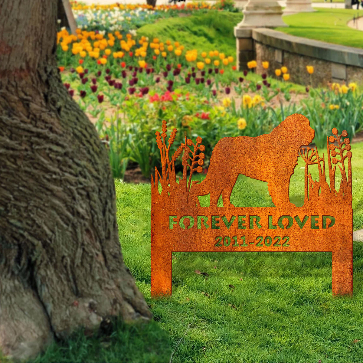 Newfoundlands Dog Memorial Stake Corten Sign Personalized, Pet Grave Markers Sign, Sign With Stake, Pet Loss Gift, Sympathy Sign, Remembrance Stake