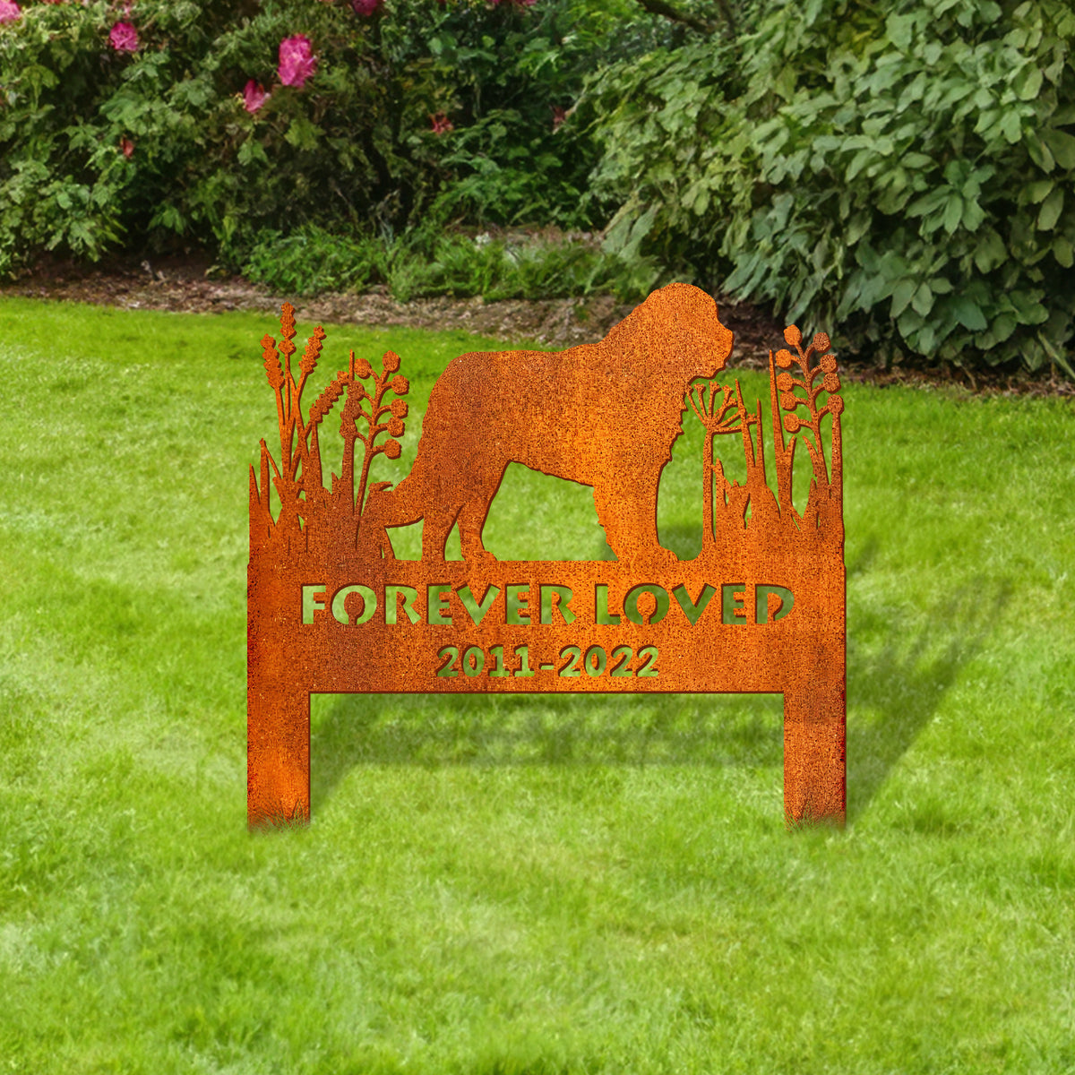 Newfoundlands Dog Memorial Stake Corten Sign Personalized, Pet Grave Markers Sign, Sign With Stake, Pet Loss Gift, Sympathy Sign, Remembrance Stake