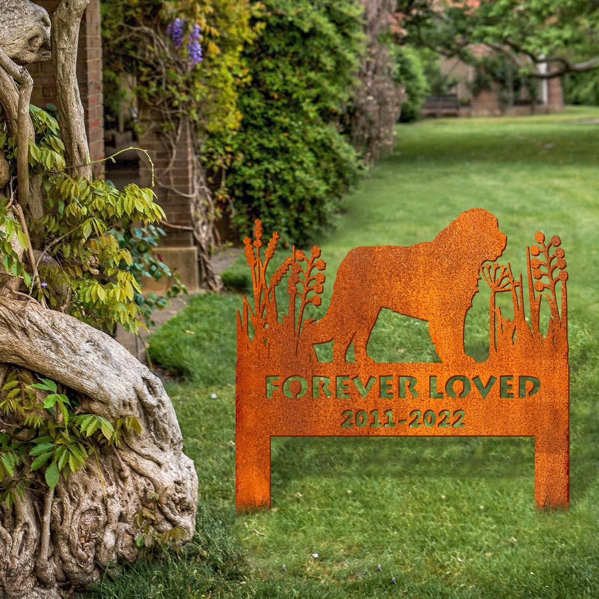 Newfoundlands Dog Memorial Stake Corten Sign Personalized, Pet Grave Markers Sign, Sign With Stake, Pet Loss Gift, Sympathy Sign, Remembrance Stake