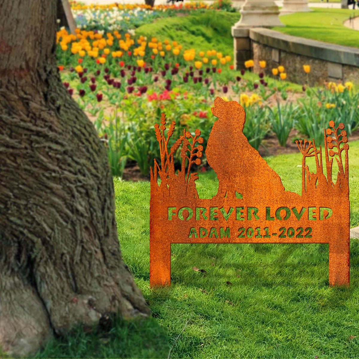 Golden Retriever Memorial Stake Corten Sign Personalized, Pet Grave Markers Sign, Sign With Stake, Pet Loss Gift, Sympathy Sign, Remembrance Stake