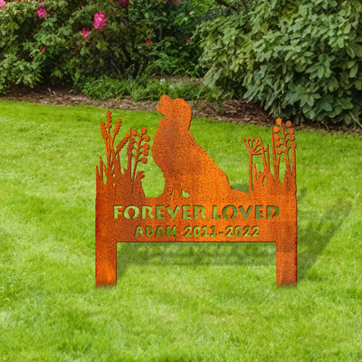Golden Retriever Memorial Stake Corten Sign Personalized, Pet Grave Markers Sign, Sign With Stake, Pet Loss Gift, Sympathy Sign, Remembrance Stake