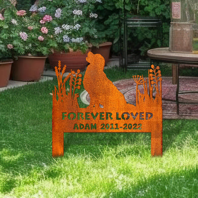 Golden Retriever Memorial Stake Corten Sign Personalized, Pet Grave Markers Sign, Sign With Stake, Pet Loss Gift, Sympathy Sign, Remembrance Stake